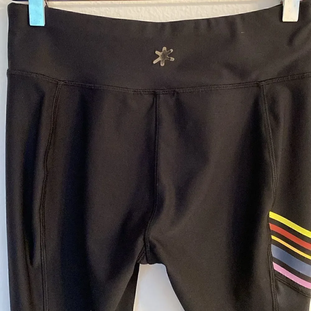 Splendid Studio Core Strip Leggings Black Size Small